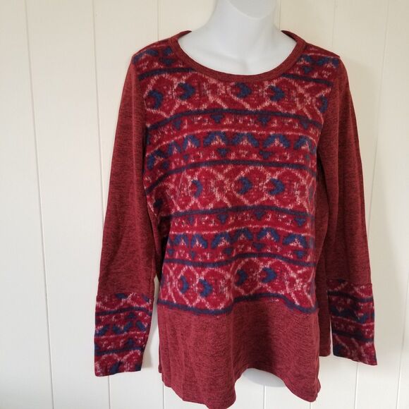 Oddy Women's Sweater Top Size Large Geometric Boho Artsy Long Sleeve - Picture 3 of 10